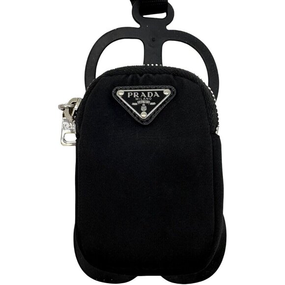 Authentic PRADA Tessuto With Pouch Smart Phone Holder Black Rubber - Picture 2 of 16